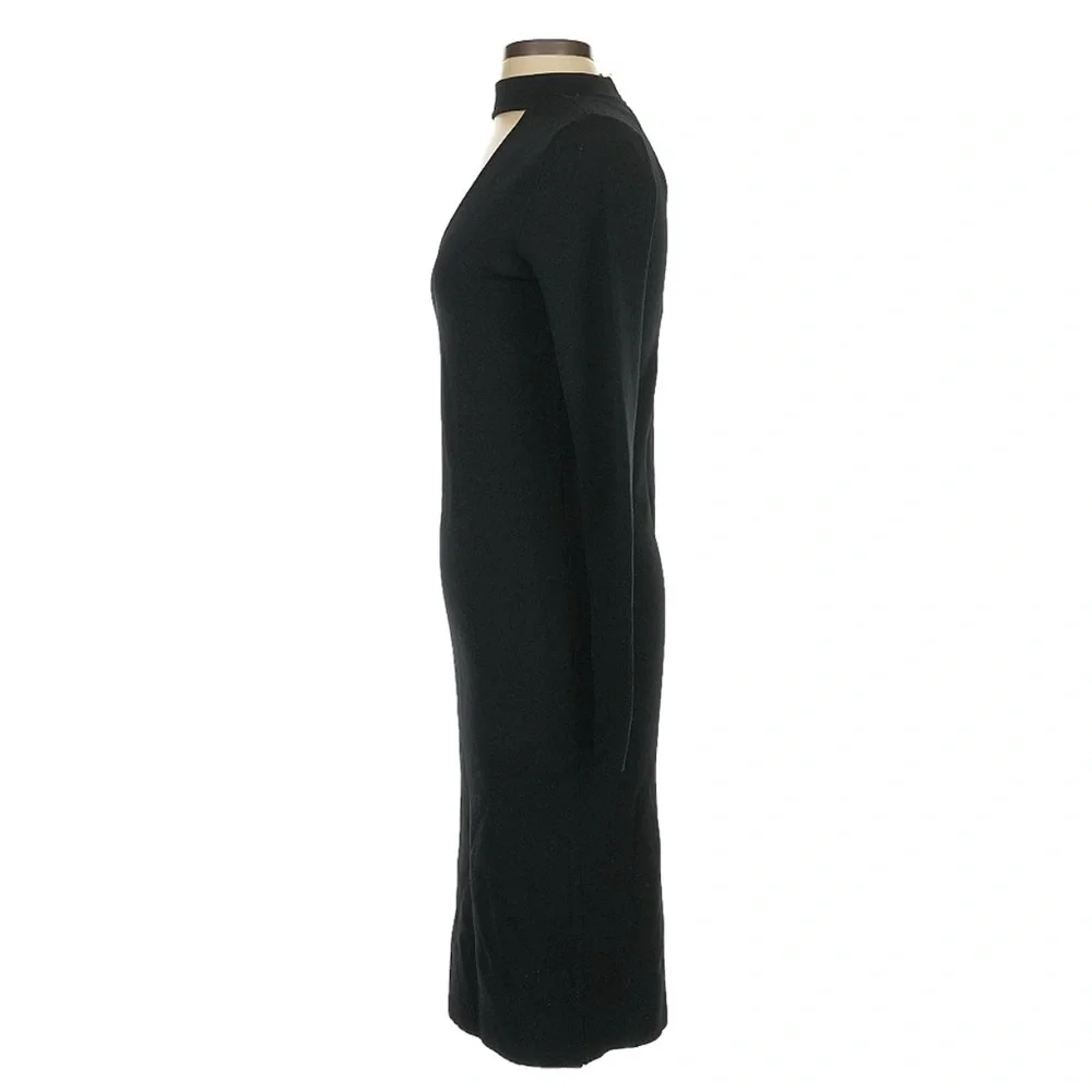 NWT Eliza J Black Choker Stretch Knit Long Sleeve Bodycon Dress - Picture 7 of 9